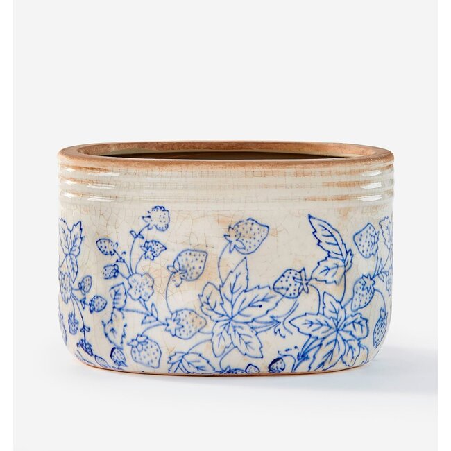 Stoneware Oval Botanical Planter