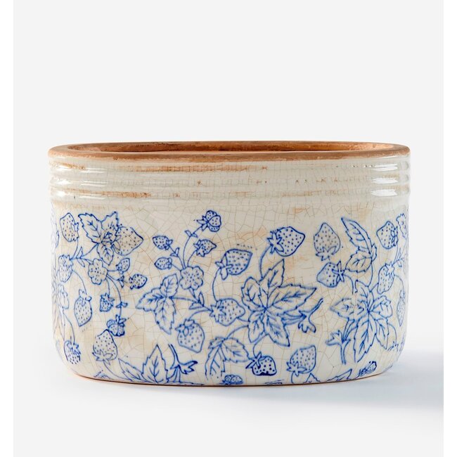 Stoneware Oval Botanical Planter