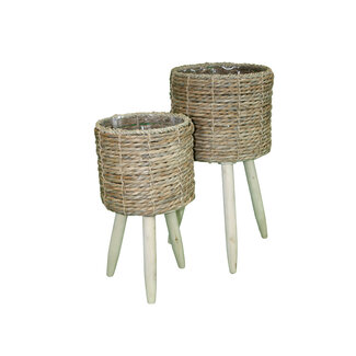 Seagrass Planter w/ Wooden Legs