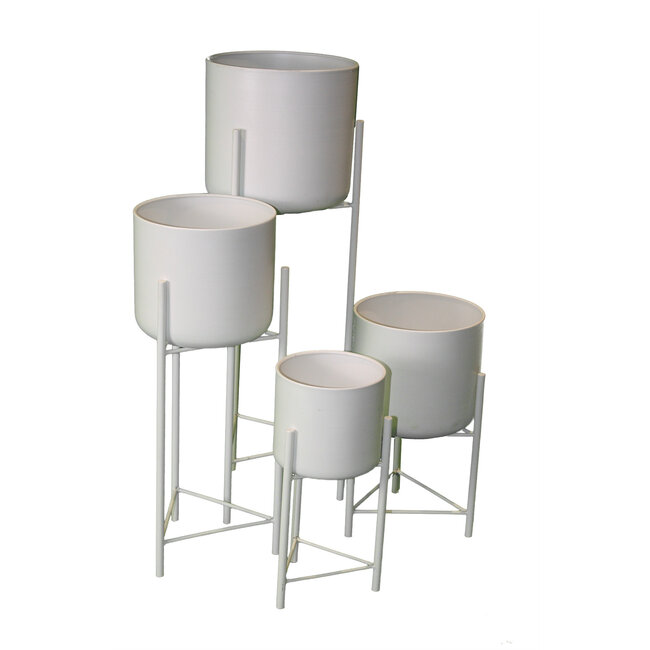 White Cylinder Planter