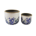 White Pot w/ Blue Floral Design