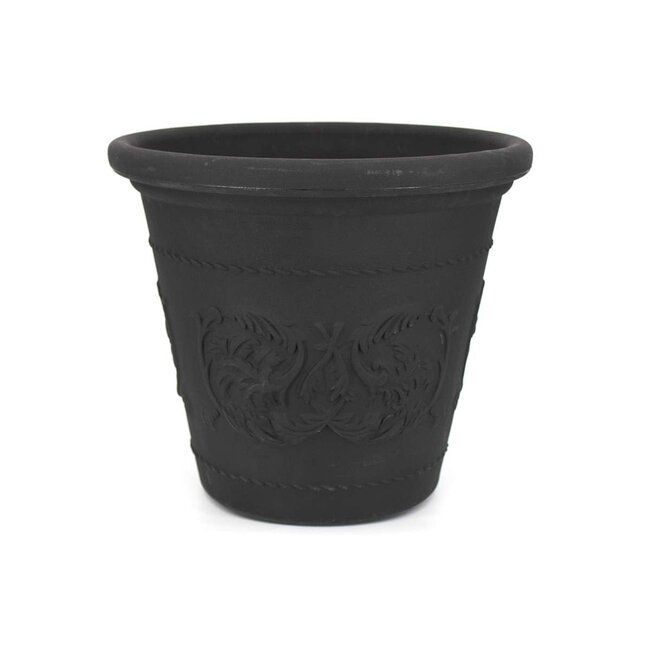 20" Roto Plastic Pot Black