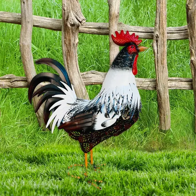 17" Metal Rooster