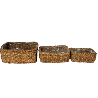 Seagrass Rectangular Planter w/ Liner