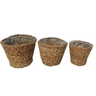 Seagrass Conical Planter w/ Liner