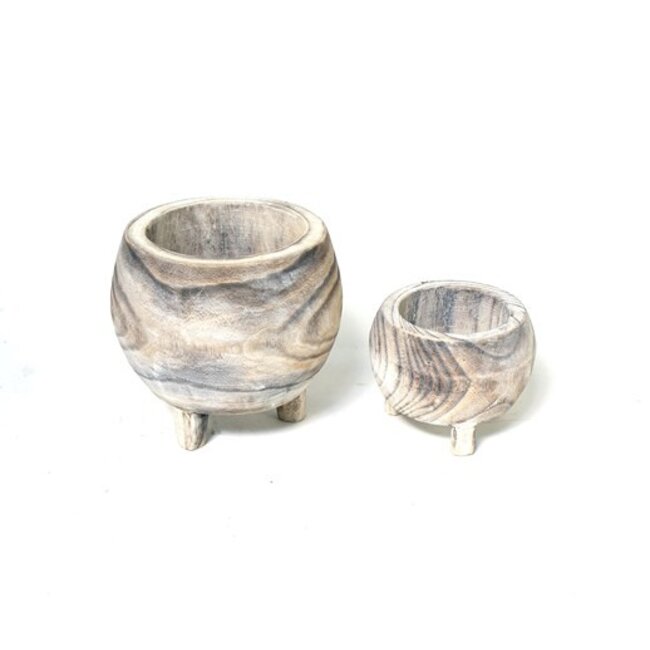 Wood Round Pot