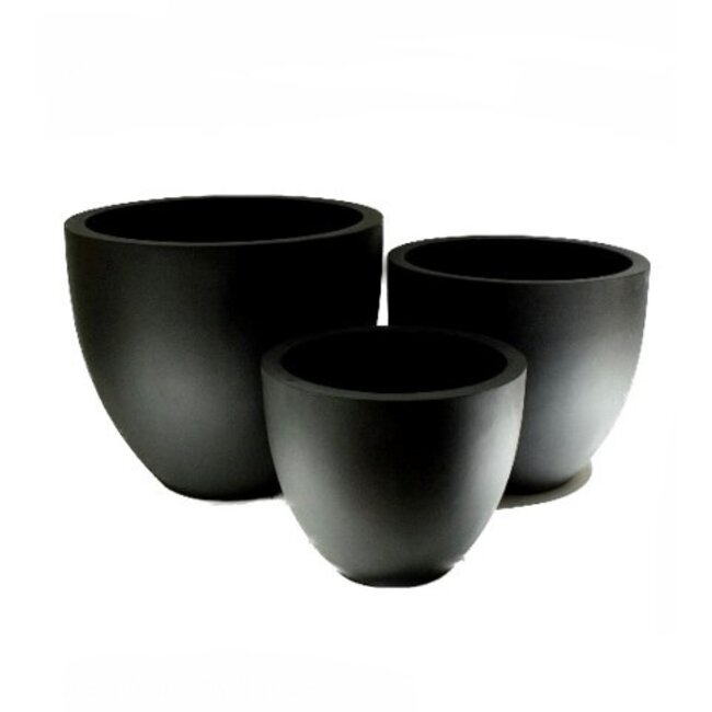 23" Fiberstone Black Round Pot