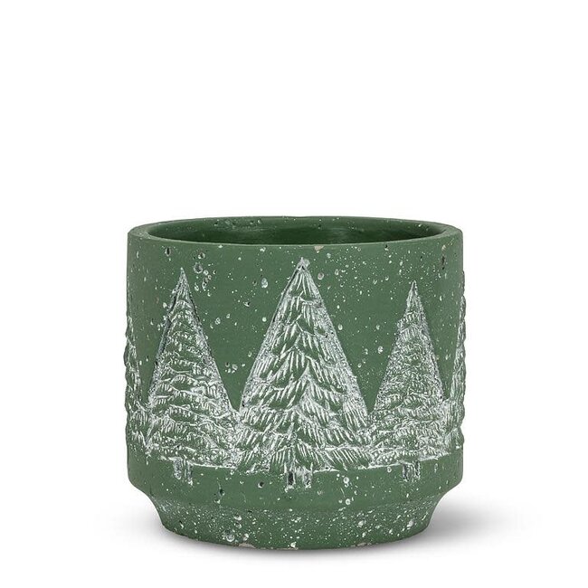 Green Pot w/ Snowy Trees