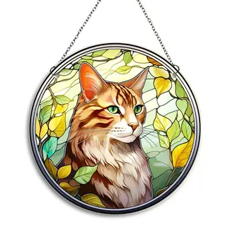 6" Orange Cat Suncatcher