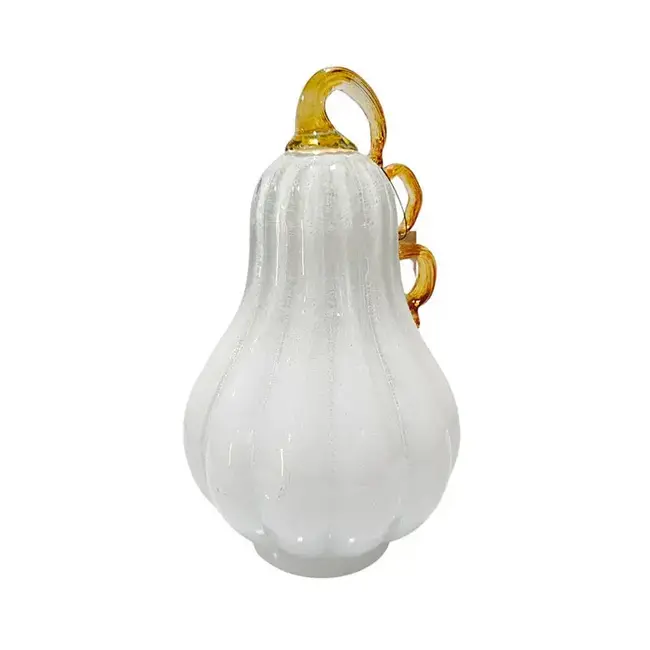 10" White Glass Gourd