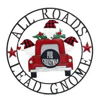 All Roads Lead Gnome Metal Circle