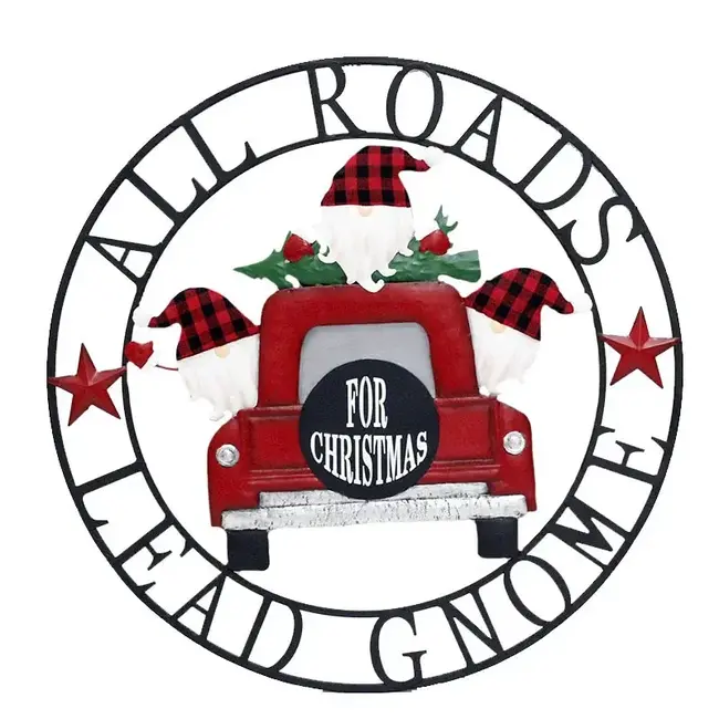 All Roads Lead Gnome Metal Circle