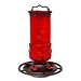 Ruby Embossed Glass Hummingbird Feeder