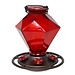 Ruby Crown Jewel Glass Hummingbird Feeder