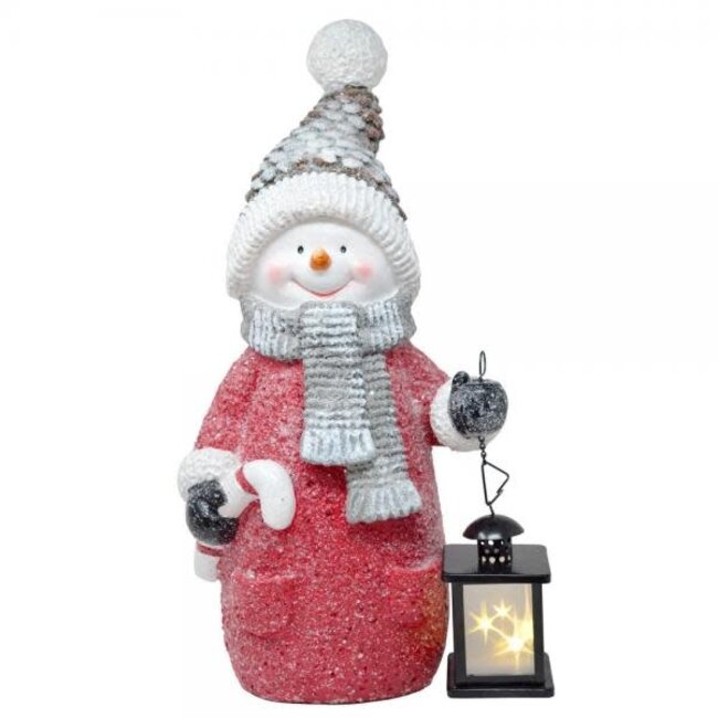 Snowman Door Greeter w/ LED Lantern