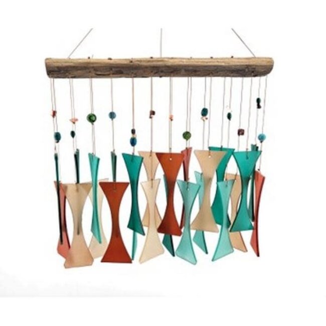 Coral Beaded Glass Chime