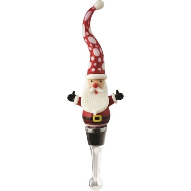 Santa in Hat Bottle Stopper