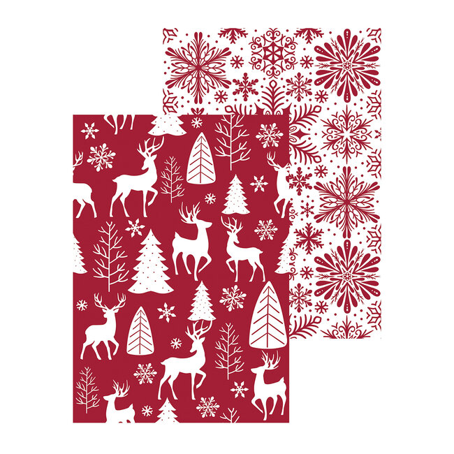 Woodland Story Double Sided Waffle Weave Kitchen Towel