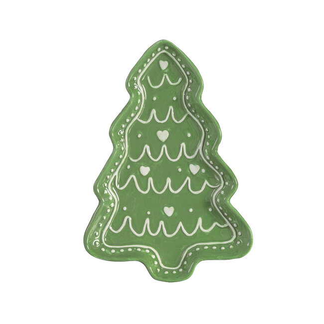 Green Ceramic Tree Appetizer Plate