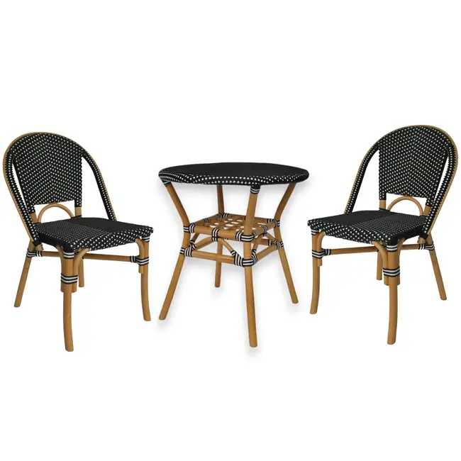 Bistro Set Black 3 Pc