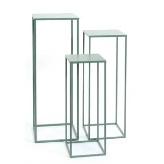 Tall Green Square Metal Plant Stand