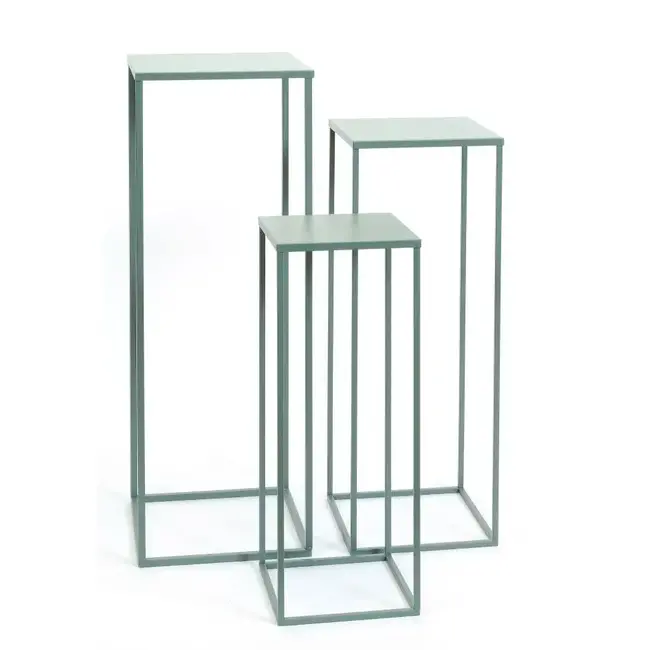 Tall Green Square Metal Plant Stand