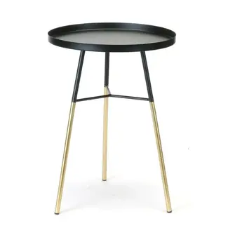 Black/Gold Metal Side Table
