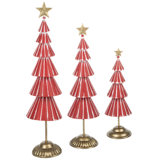 Red Layered Metal Tree