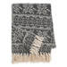 50x60" Black & Natural Snowflake Woven Throw
