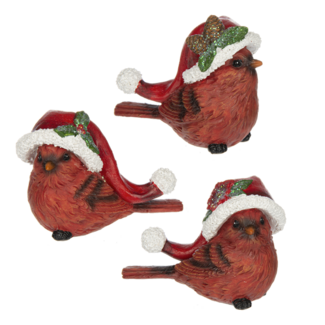 Cardinal w/ Santa Hat