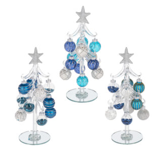 Blue/White Christmas Tree w/ Ornaments