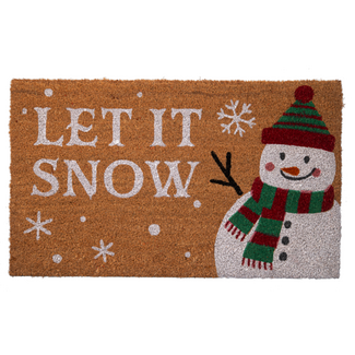 30x18" Let It Snow Snowman Doormat
