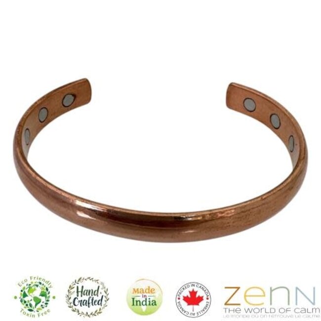 ZenN Pure Magnetic Copper Cuff Plain Round Bracelet