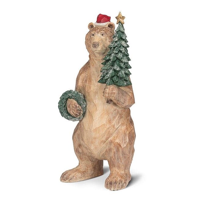 18.5" Standing Bear w/ Christmas Tree