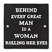 5.5" Behind Every Man Black Sign