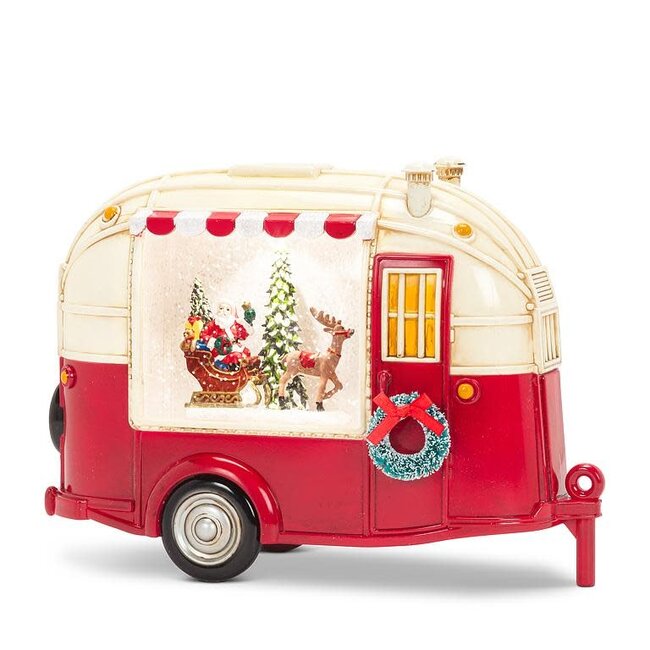 Santa & Camper Glitter LED Lantern