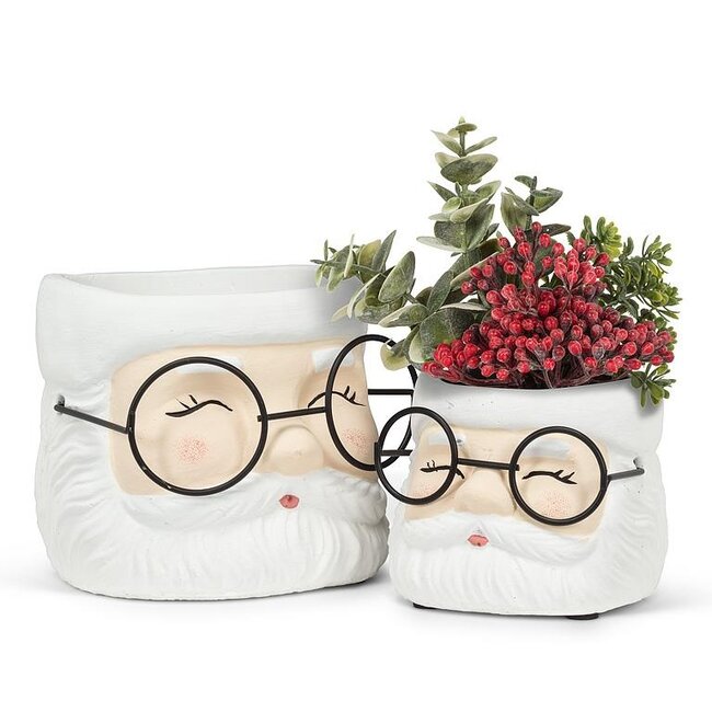 Santa Pot w/ Glasses