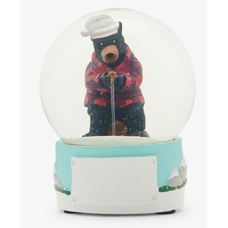 Mini Ice Fishing Bear Snow Globe