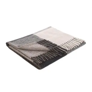 Taupe Herringbone 75% Wool Knee Blanket