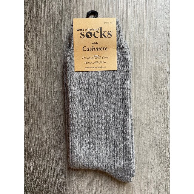 Light Grey Mens Cashmere Blend Socks