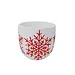 Cement Pot w/ Red Snowflakes