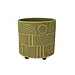 5" Green Geo Pattern Pot