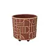 4.5" Red Geo Pattern Pot