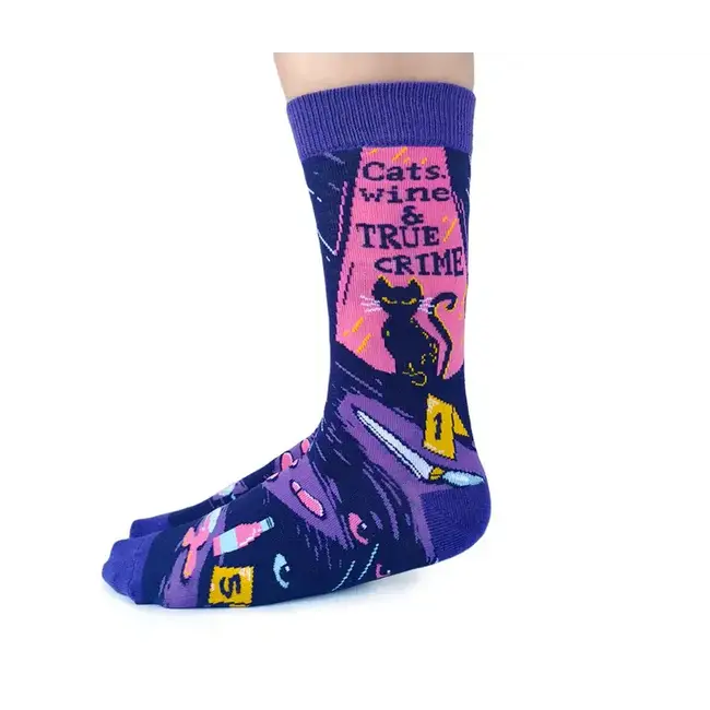 Women's Socks - Cats, Wine & Crime