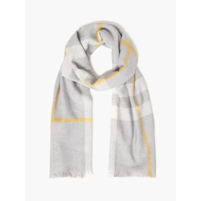 Grey and Gold Extra Fine Merino Scarf