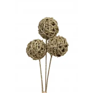 Champagne Glitter 3 Stem Kamboi Balls