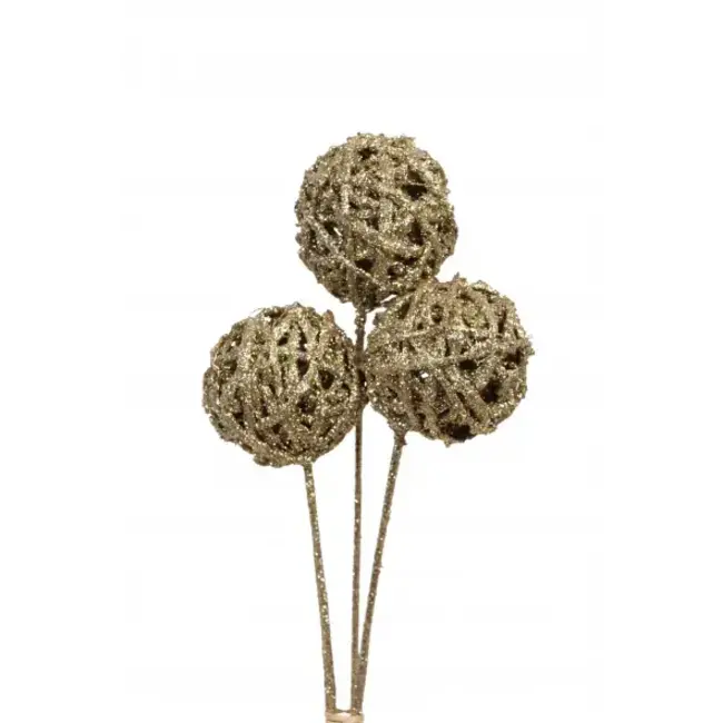 Champagne Glitter 3 Stem Kamboi Balls