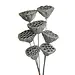 Silver Metallic 7 Stem Lotus Pods