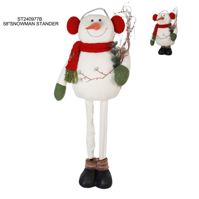 58" Standing Snowman w/ Earmuffs