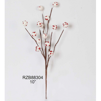 10" White Candy Cane Pick